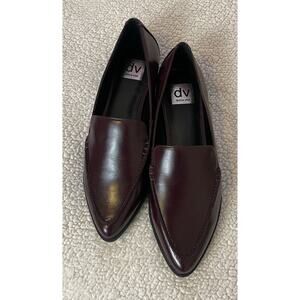 dv By Dolce Vita Women Flat Shoe 9.5 Pointed Toe Loafers Burgundy Faux Leather